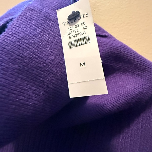 Talbots Purple Cowl Neck Sweater with Ribbed Knit - Picture 2 of 3